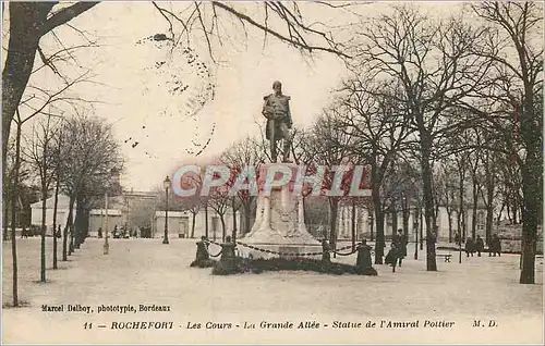 Cartes postales Rochefort Les Cours La Grande Allee Statue de l'Amiral Pottier
