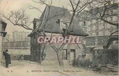 Cartes postales Hopital Saint Louis Pavillon des Jardins Paris