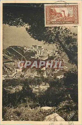 Cartes postales Monaco Cote d'Azur Artistique Le Rocher entre les Pins