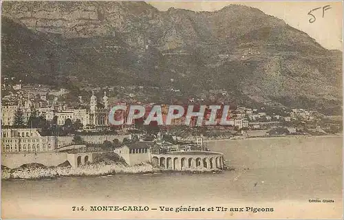 Cartes postales Monte Carlo Vue Generale et Tir aux Pigeons