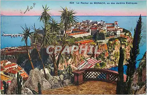 Cartes postales Le Rocher de Monaco vu des Jardins Exotiques