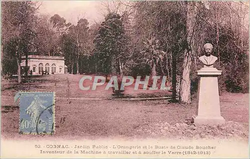 Ansichtskarte AK Cognac Jardin Public L'Orengerie et le Buste de Claude Boucher