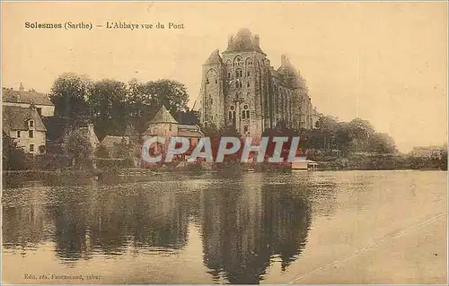 Cartes postales Solesmes (Sarthe) L'Abbaye vue du Pont
