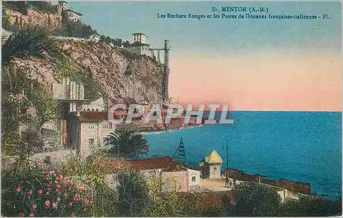 Ansichtskarte AK Menton (A M) Les Rochers Rouges et les Postes de Douanes Francaises Italiennes