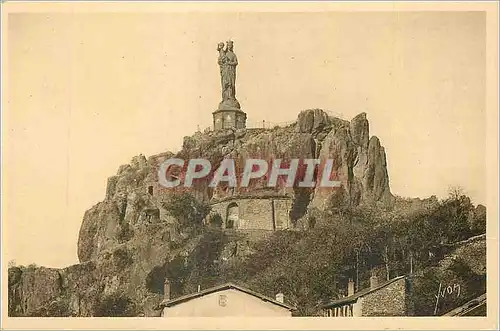 Ansichtskarte AK Le Puy (Haute Loire) La Douce France Statue de N D de France sur Le Rocher Corneille