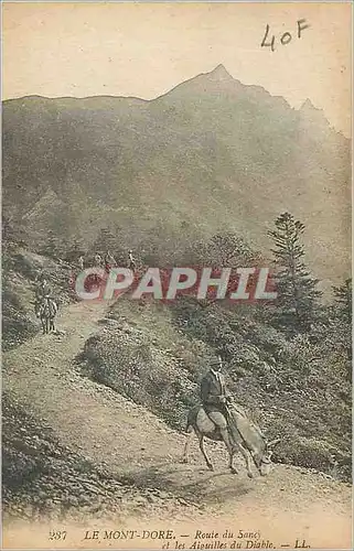 Cartes postales Le Mont Dore Route du Sancy et l'Aiguilles du Diable Ane Donkey