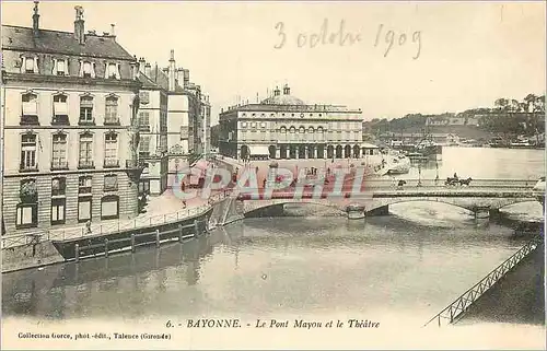 Cartes postales Bayonne Le Pont Mayou et le Theatre