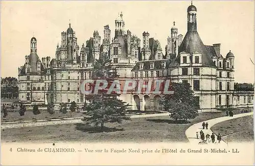 Ansichtskarte AK Chateau de Chambord Vue sur la Facade Nord prise de l'Hotel du Granc St Michel