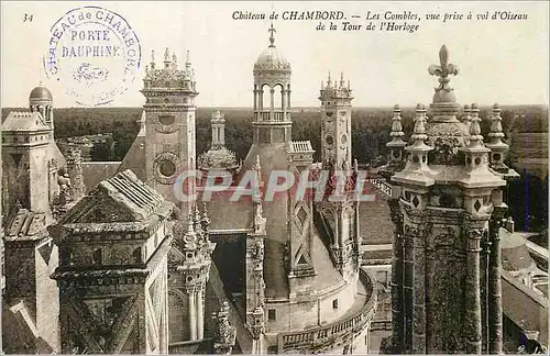 Cartes postales Chateau de Chambord Les Combles vue prise a vol d'Oiseau de la Tour de l'Horloge
