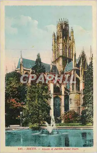 Cartes postales Rouen Abside et Jardin Saint Ouen
