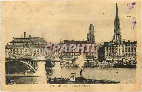Cartes postales Rouen Pont Boieldieu Bateau