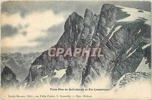 Cartes postales Trois Pics de Belledonne et Pic Lamartine