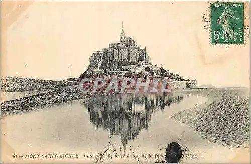 Cartes postales Mont Saint Michel Cote Sud vue prise a l'Est de la Digue
