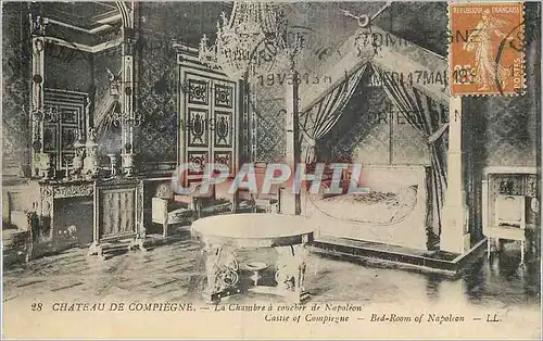Ansichtskarte AK Chateau de Compiegne La Chambre a Coucher de Napoleon 1er