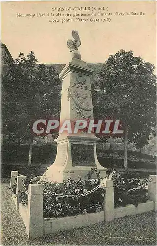 Cartes postales Yvry la Bataille (E et L) Monument Eleve a la Memoire Glorieuse des Enfants d'Ivry La Bataille M