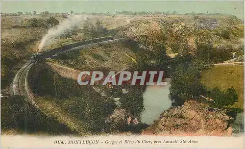 Cartes postales Montlucon Gorges et Rives du Cher pres Lavault Ste Anne Train