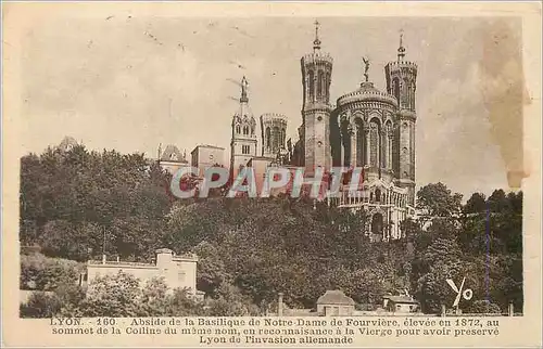 Cartes postales Lyon Abside de la Basilique de Notre Dame de Fourviere elevee en 1872