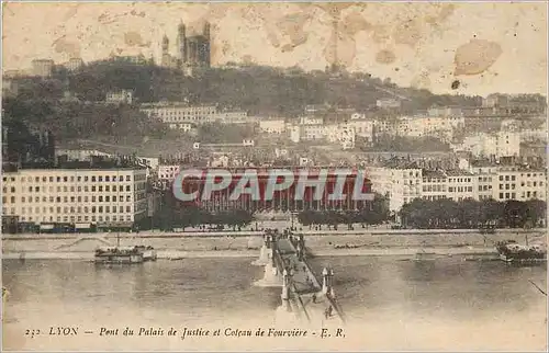 Cartes postales Lyon Pont du Palais de Justice et Coteau de Fourviere