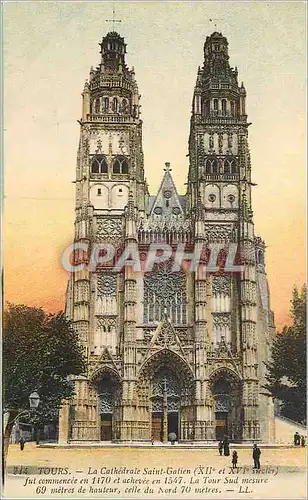 Ansichtskarte AK Tours La Cathedrale Saint Gatien (XIIe et XVIe Siecles)