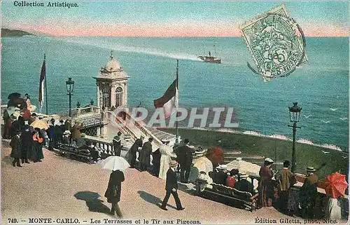 Cartes postales Monte Carlo Les Terrasses et le Tir aux Pigeons