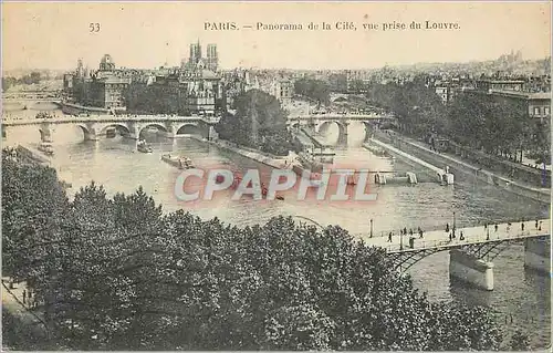 Cartes postales Paris Panorama de la Cite Vue prise du Louvre