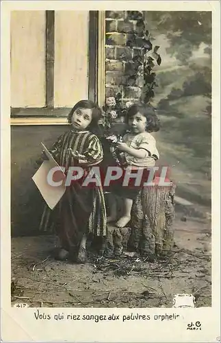 Cartes postales Vous qui Riez songez aux Pauvres Orphelin