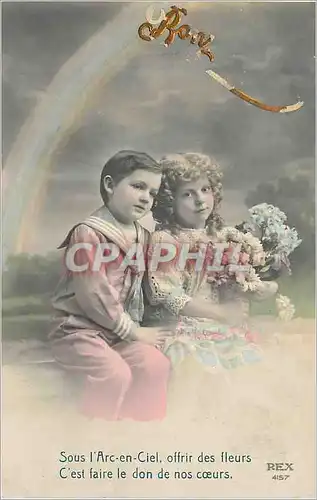 Cartes postales Sous l'Arc en Ciel Offrir des Fleurs C'est faire le don de nos Coeurs