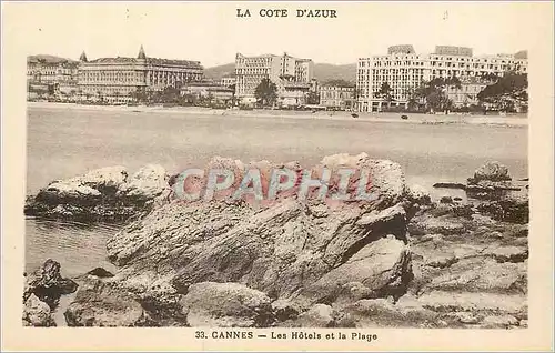 Cartes postales Cannes Cote d'Azur Les Hotels et la Plage