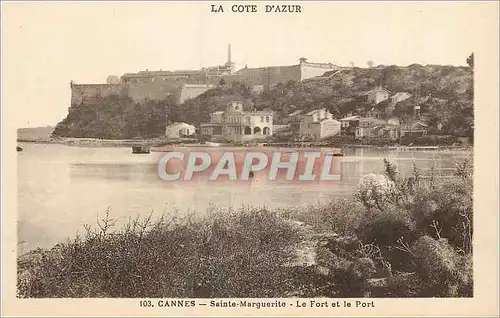 Ansichtskarte AK Cannes Cote d'Azur Sainte Marguerite Le Fort et le Port