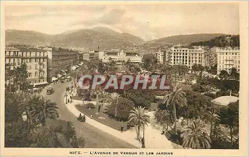 Cartes postales Nice L'Avenue de Verdun et les Jardins