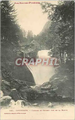 Cartes postales Cauterets Les Hautes Pyrenees Cascade de Serisey vue de la Route