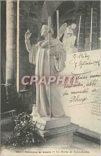 Ansichtskarte AK Presqu'Ile de Rhuys La Statue de Saint Gildas