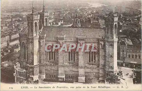 Cartes postales Lyon Le Sanctuaire de Fourviere vue prise de la Tour Metallique