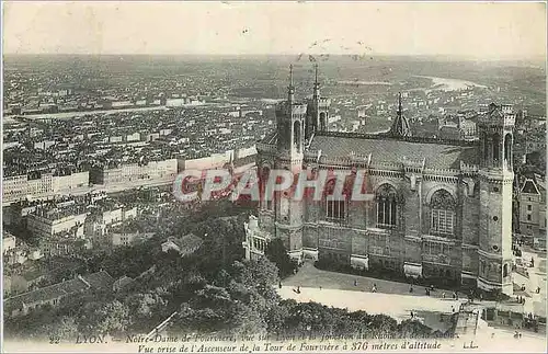 Cartes postales Lyon Notre Dame de Fourviere Vue sur Lyon et la Jonction de Rhone