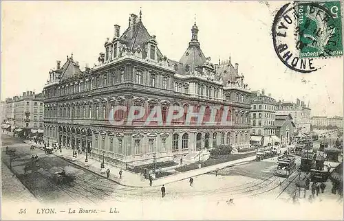 Ansichtskarte AK Lyon La Bourse Tramway