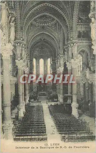 Cartes postales Lyon Interieur de la Basilique de N D de Fourviere