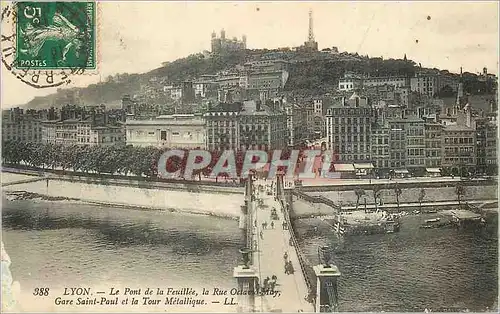 Ansichtskarte AK Lyon Le Pont de la Feuillee Gare Saint Paul et la Tour Metallique