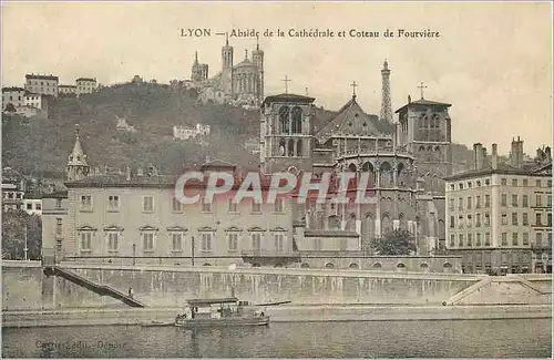 Cartes postales Lyon Abside de la Cathedrale et Coteau de Fourviere