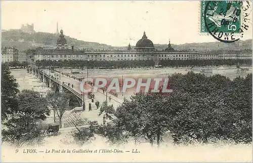 Cartes postales Lyon Le Pont de la Guillotiere et l'Hotel Dieu