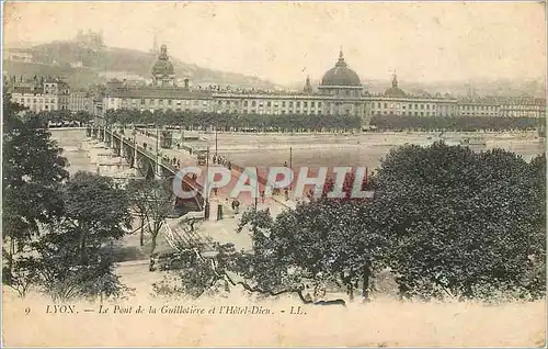 Cartes postales Lyon Le Pont de la Guillotiere et l'Hotel Dieu