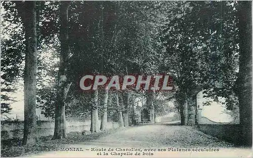 Ansichtskarte AK Paray le Monial Route de Charolles avec ses Platanes Seculaires et la Chapelle de Bois