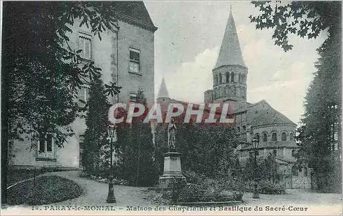 Ansichtskarte AK Paray le Monial Maison des Chapelains et Basilique du Sacre Coeur