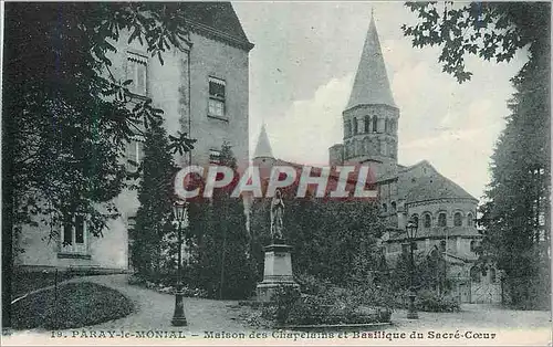 Cartes postales Paray le Monial Maison des Chapelains et Basilique du Sacre Coeur
