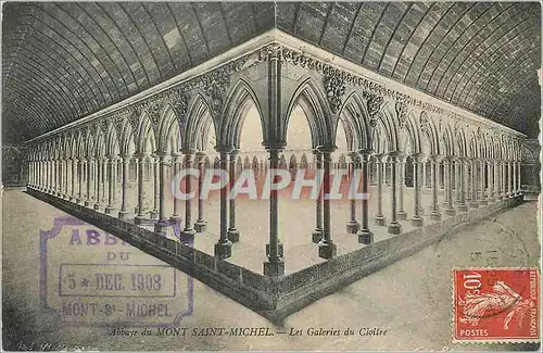 Cartes postales Abbaye de Mont Saint Michel Les Galeries du Cloitre