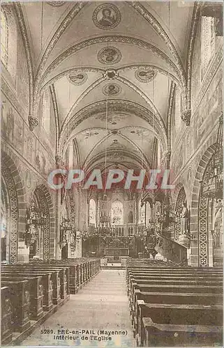 Cartes postales Pre en pail (Mayenne) Interieur de l'Eglise