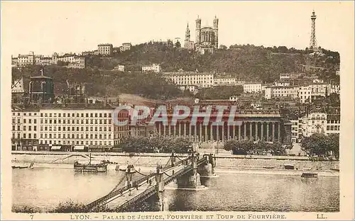 Cartes postales Lyon Palais de Justice Fourviere et Tour de Fourviere