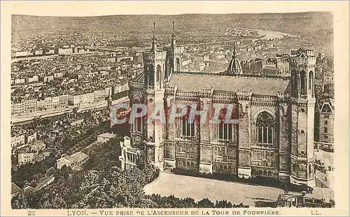 Ansichtskarte AK Lyon Vue prise de l'Ascenseur de la Tour de Fourviere