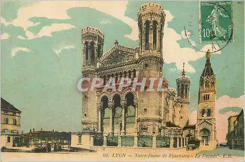 Cartes postales Lyon Notre Dame de Fourviere La Facade