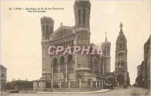 Cartes postales Lyon Basilique de Notre Dame de Fourviere Vue d'Ensemble