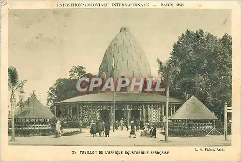 Cartes postales Exposition Coloniale Internationale Paris 1931 Pavillon de l'Afrique Equatoriale Francaise
